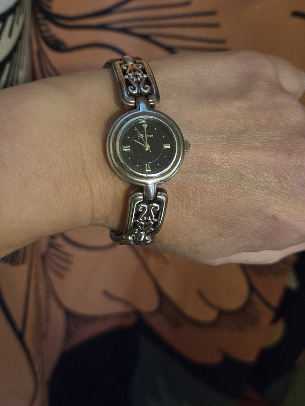 Brighton Silver- Women's Bracelet Watch - Black Dial